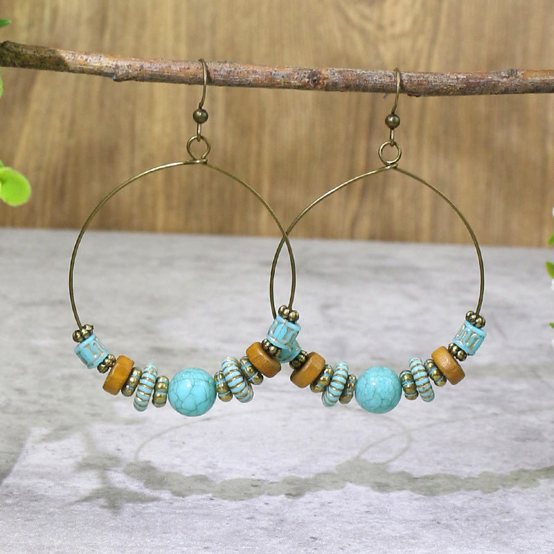 Geometric water drop shell earrings