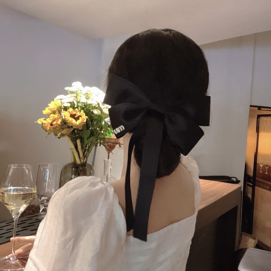 Letter satin butterfly Hair Clips