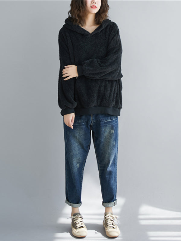 CASUAL WARM THICKEN HOODIE SWEATSHIRT