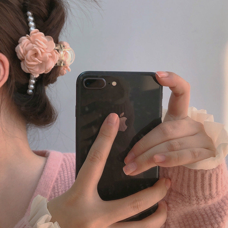 Camellia Pearls Hair Clips