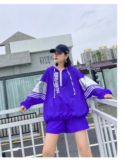 ORIGINAL STYLISH LETTER PRINT SUN-PROOF TOPS&SHORTS SUITS