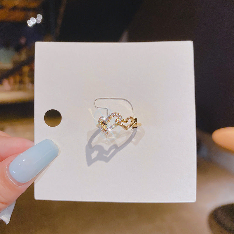 WHOLESALE Zircon Double Love Ladies Ring