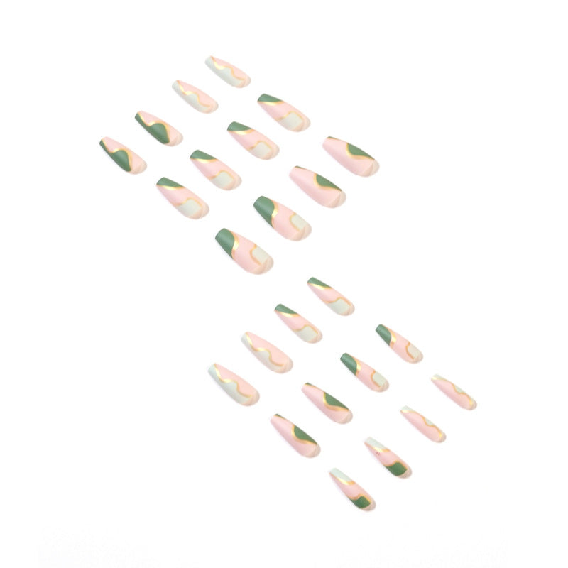 Wear nail graffiti color matching nail enhancement French Nail piece PRESS ON NAILS