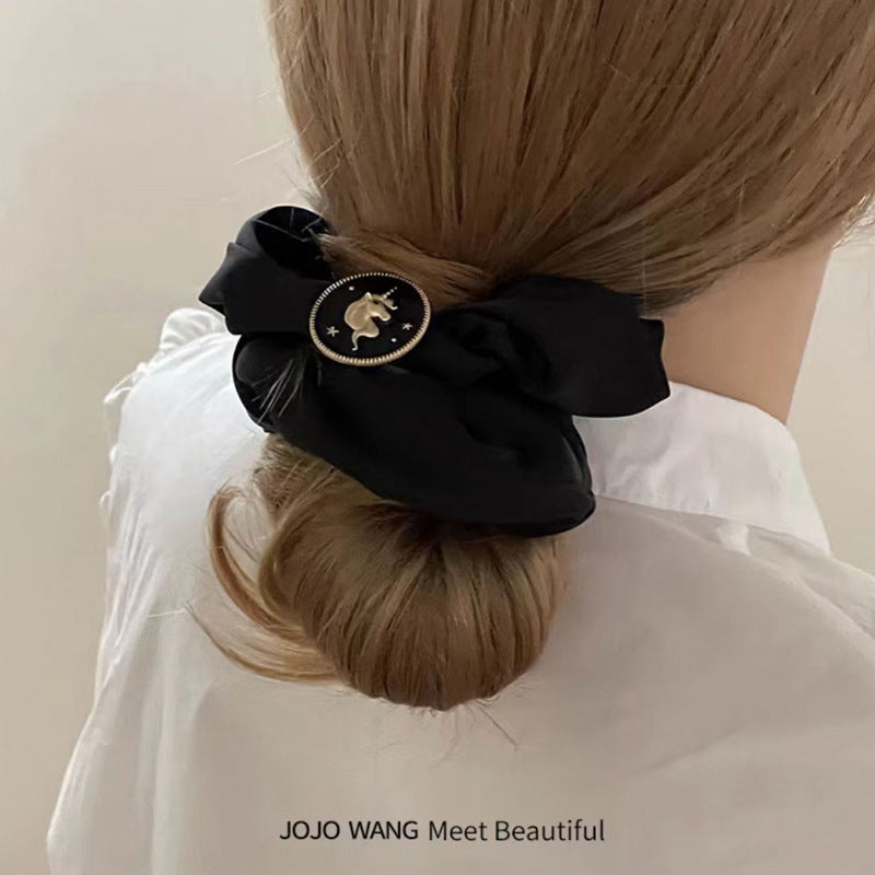 Black large intestine ring Hair Ties