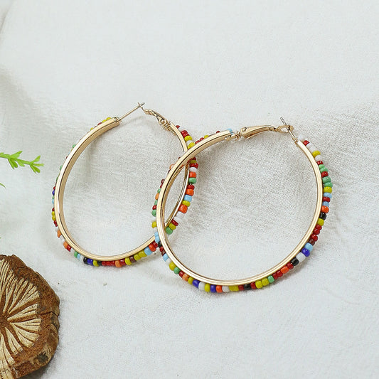 Golden geometry double C earrings