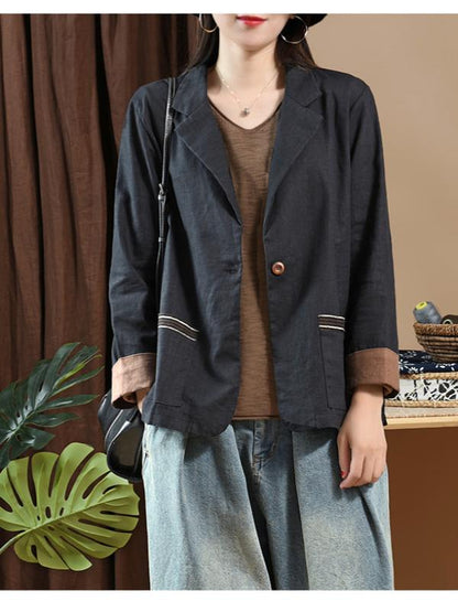 Vintage Linen Split-joint Suit