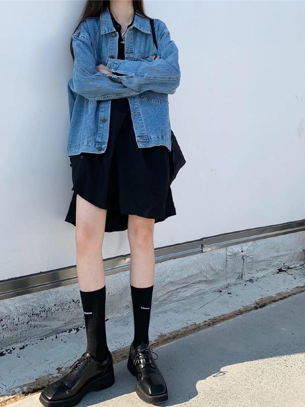 Original Solid Irregularity Shirt Dress