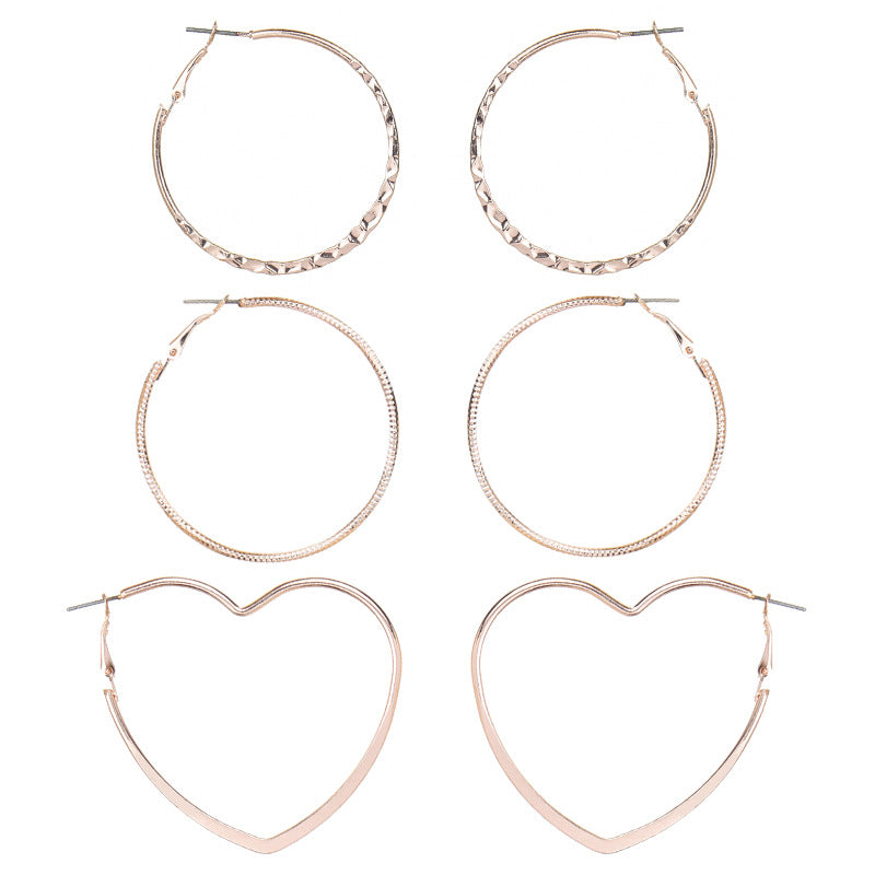 Geometric ring frosted earrings