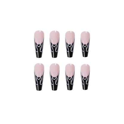 Black flame PRESS ON NAILS