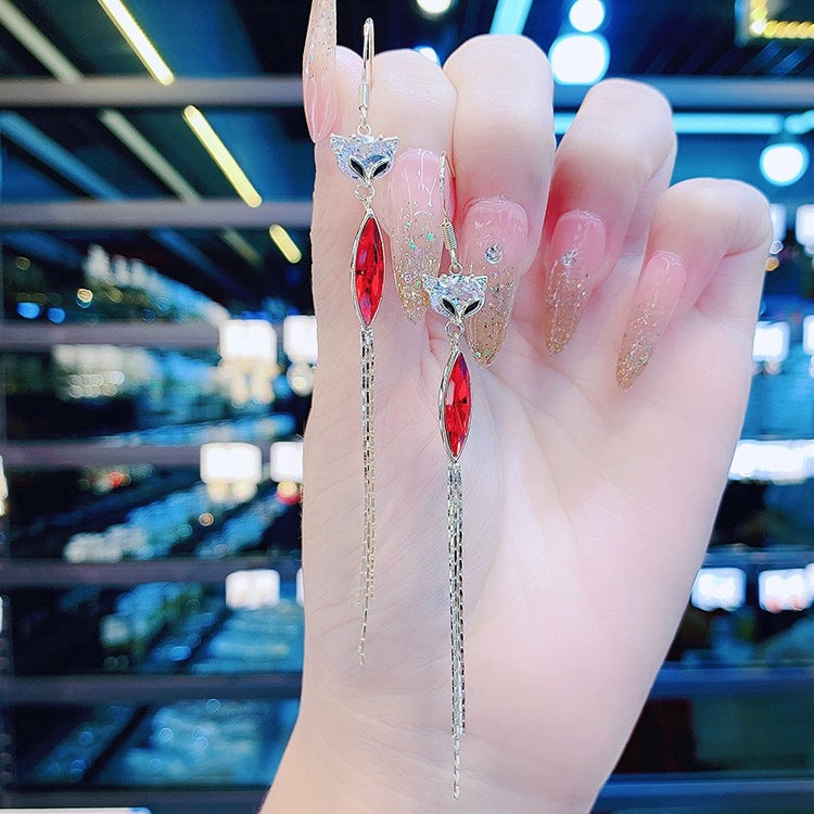 Red festive earrings