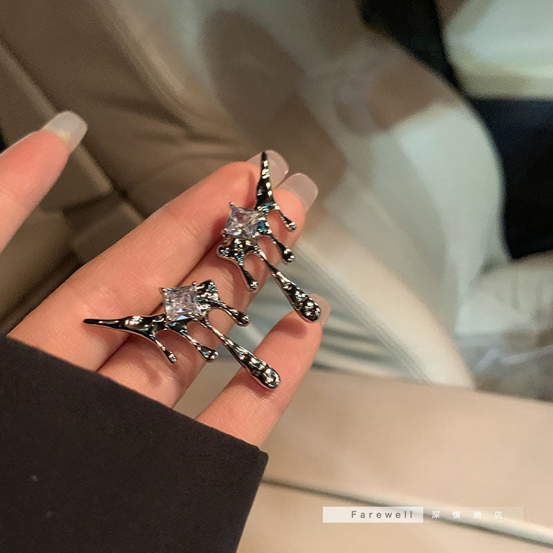 S925 silver needle water drop earrings