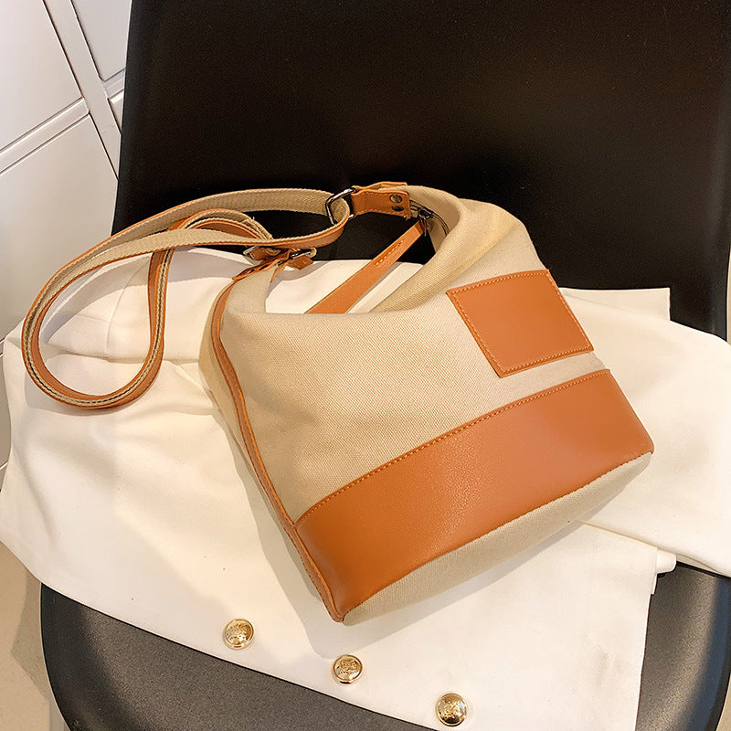 Lightweight large-capacity canvas handbag leisure slung commuter handbag Spring/Summer 2022 new fashion shoulder cloth bag