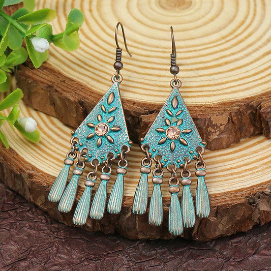 Tassel pendant alloy retro earrings