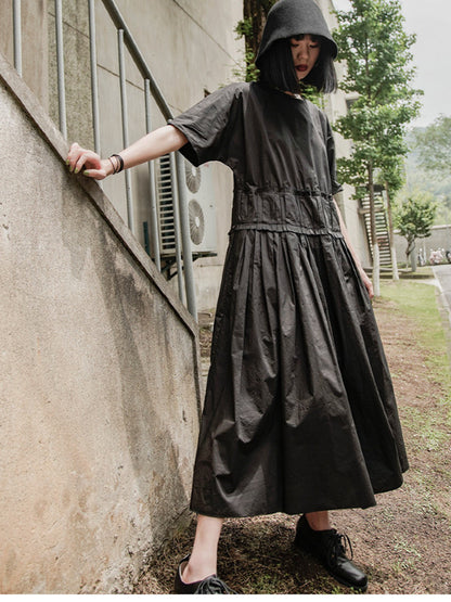 Original Goth Ruffled Hemline Midi Dress