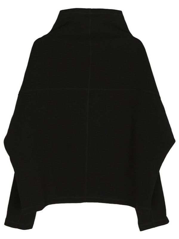 Original Solid High-neck Batwing Sleeves Sweatshirt