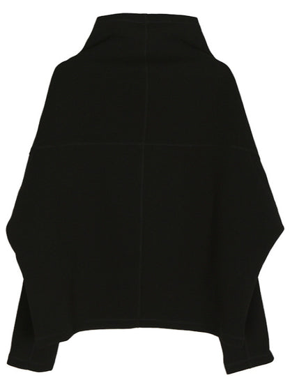 Original Solid High-neck Batwing Sleeves Sweatshirt