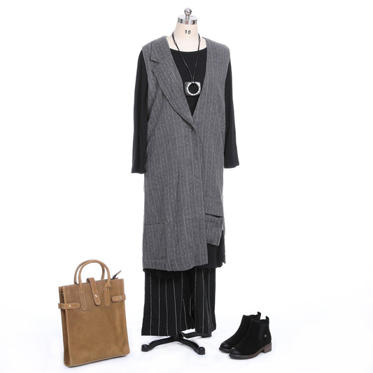 One Button Sleeveless Coat Women Style