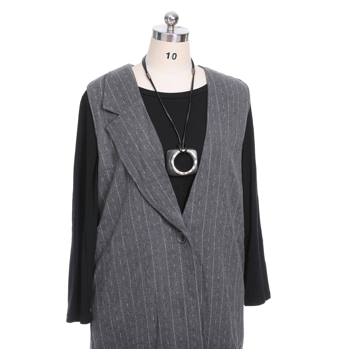 One Button Sleeveless Coat Women Style