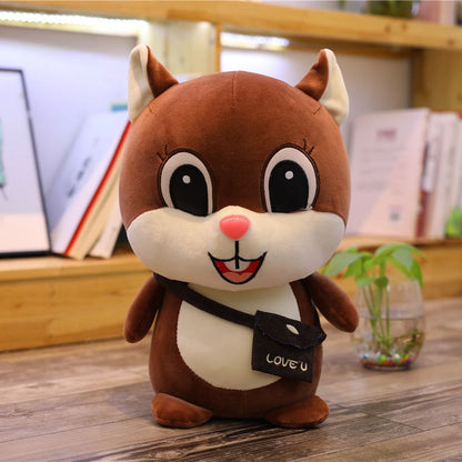 Online celebrity vibrato with soft douding backpack squirrel doll plush toy Hamster pillow girls creative gifts