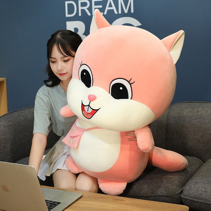 Online celebrity vibrato with soft douding backpack squirrel doll plush toy Hamster pillow girls creative gifts