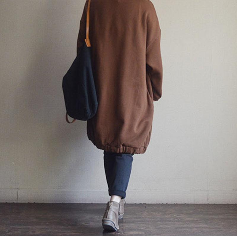 Patchwork Autumn Print Cotton Fleece Dress