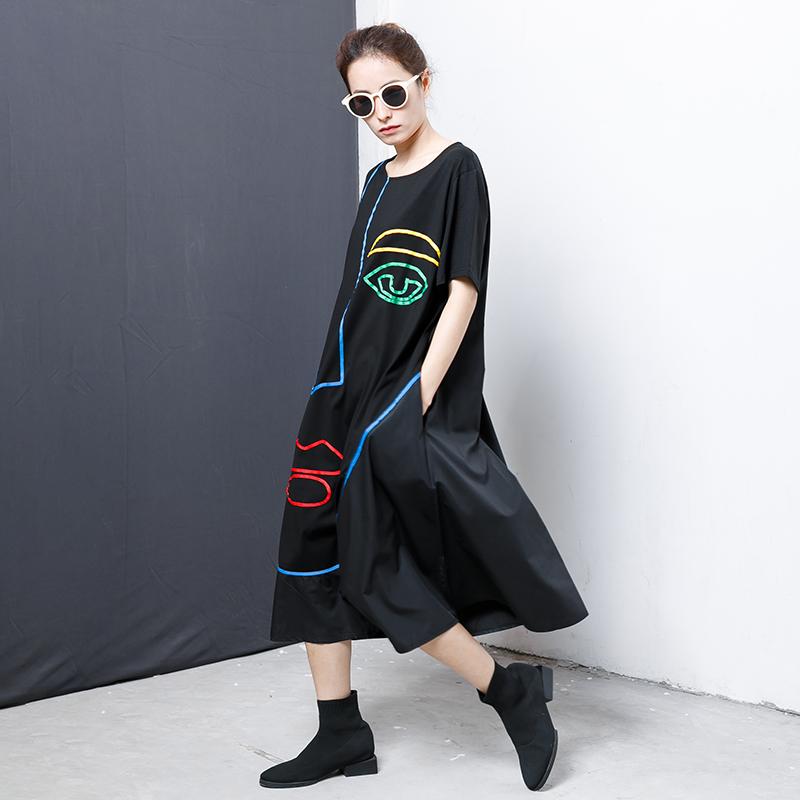 Patchwork Casual Loose Comfortable Midi Dress