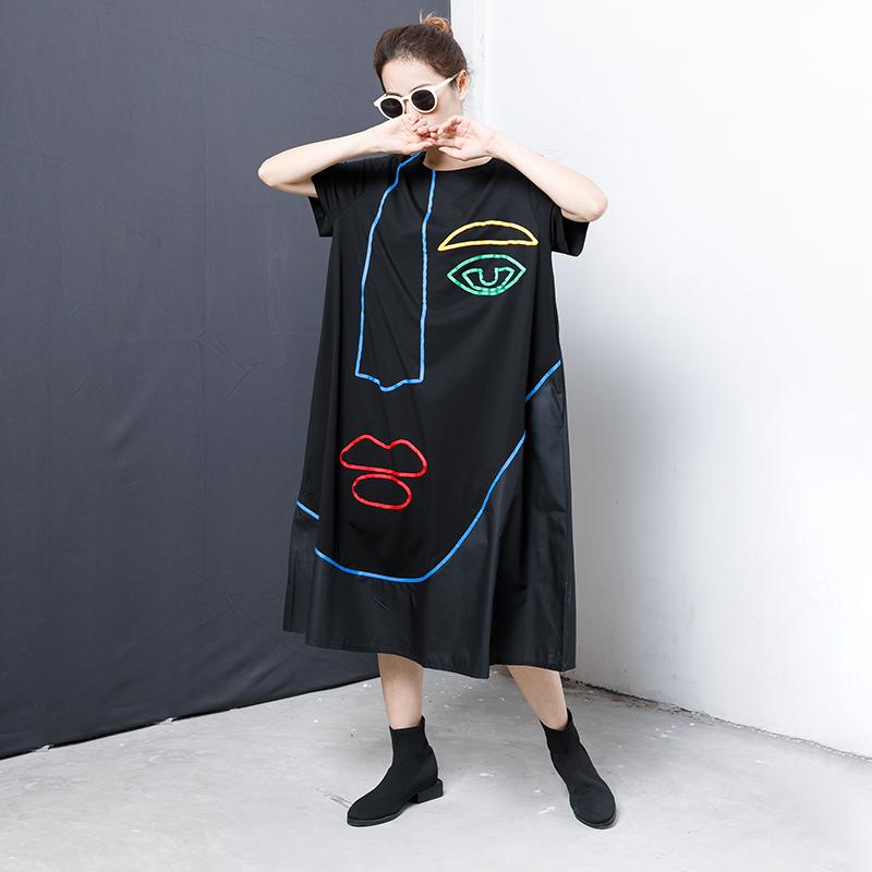 Patchwork Casual Loose Comfortable Midi Dress