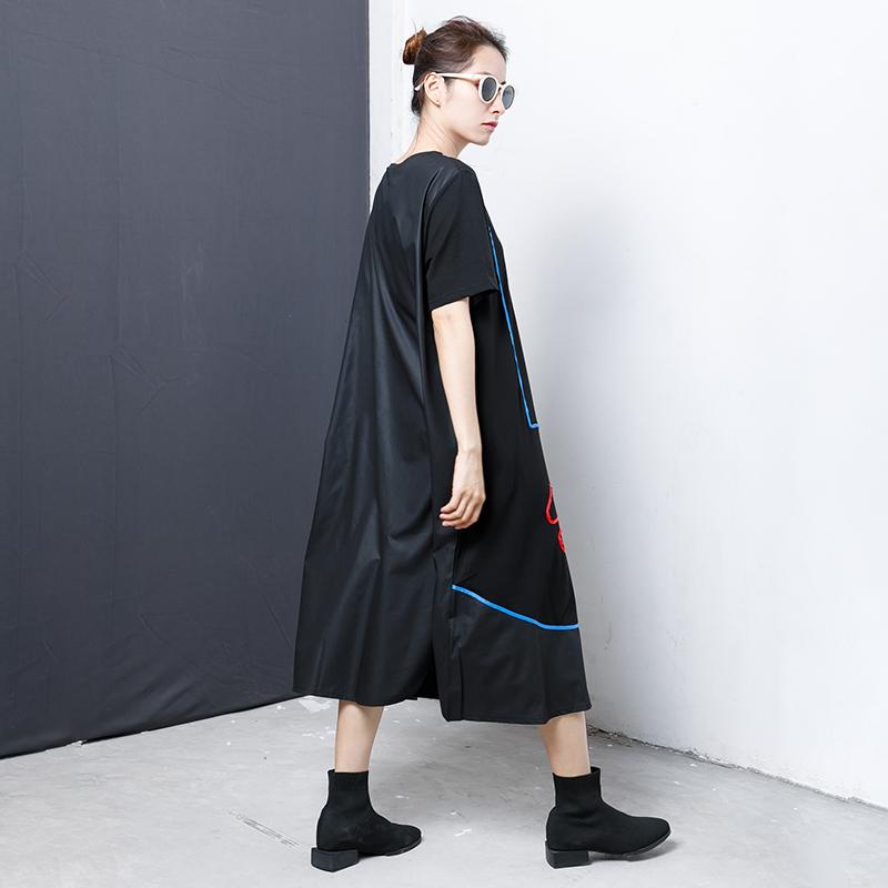 Patchwork Casual Loose Comfortable Midi Dress