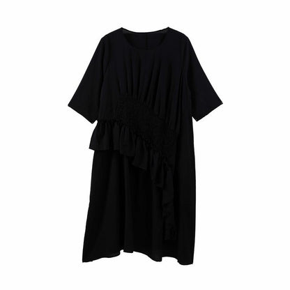 Patchwork Casual Square Collar Loose Dress
