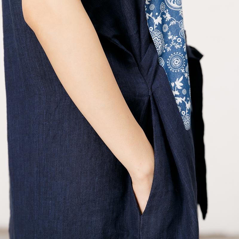 Pattern Print Lacing Simple Loose Dress