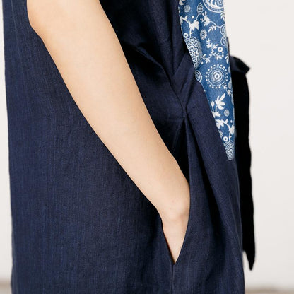 Pattern Print Lacing Simple Loose Dress