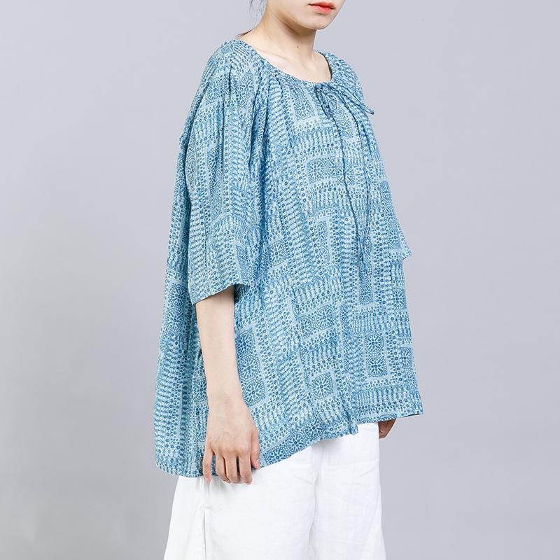 Pattern Printed Drawstring Soft Comfortable T-Shirt