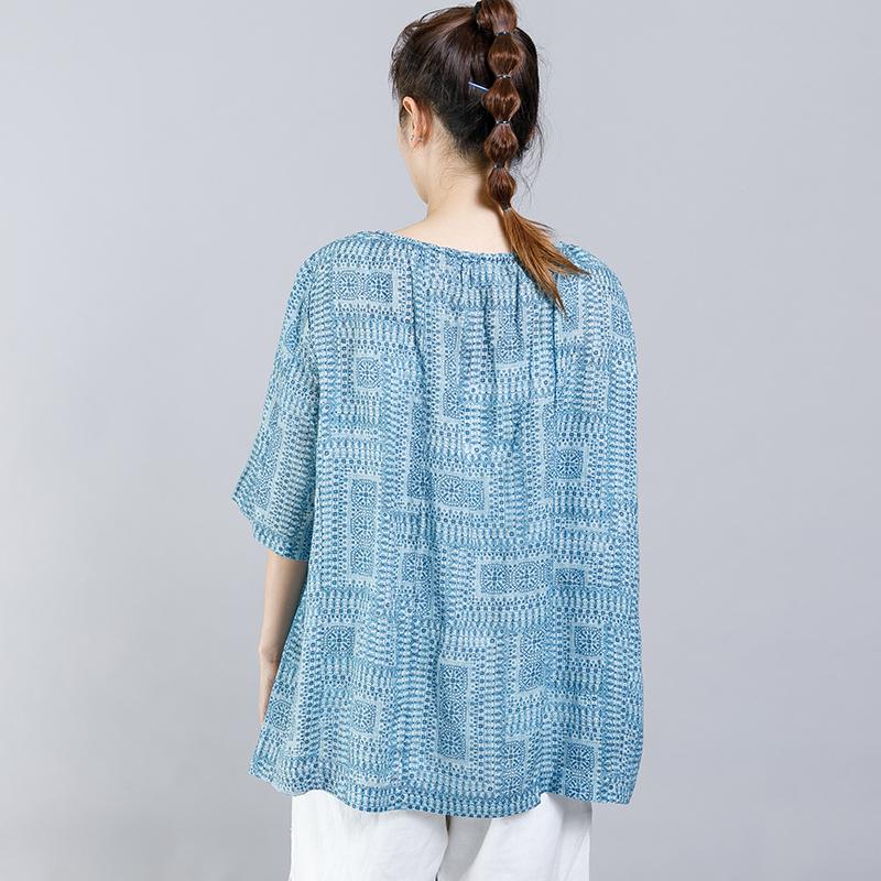 Pattern Printed Drawstring Soft Comfortable T-Shirt