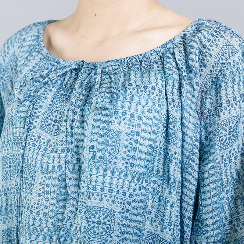 Pattern Printed Drawstring Soft Comfortable T-Shirt