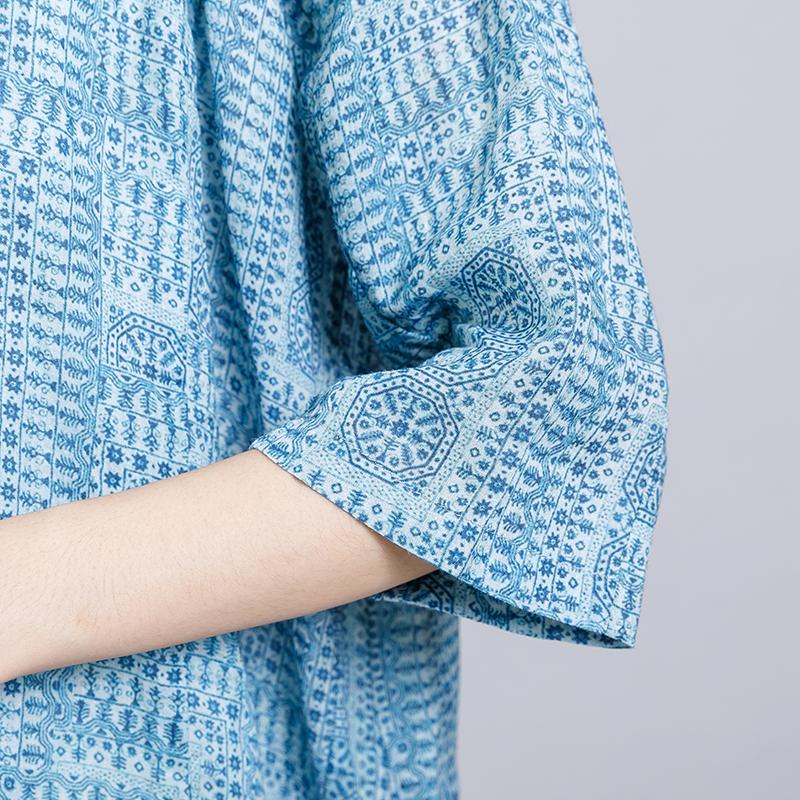 Pattern Printed Drawstring Soft Comfortable T-Shirt