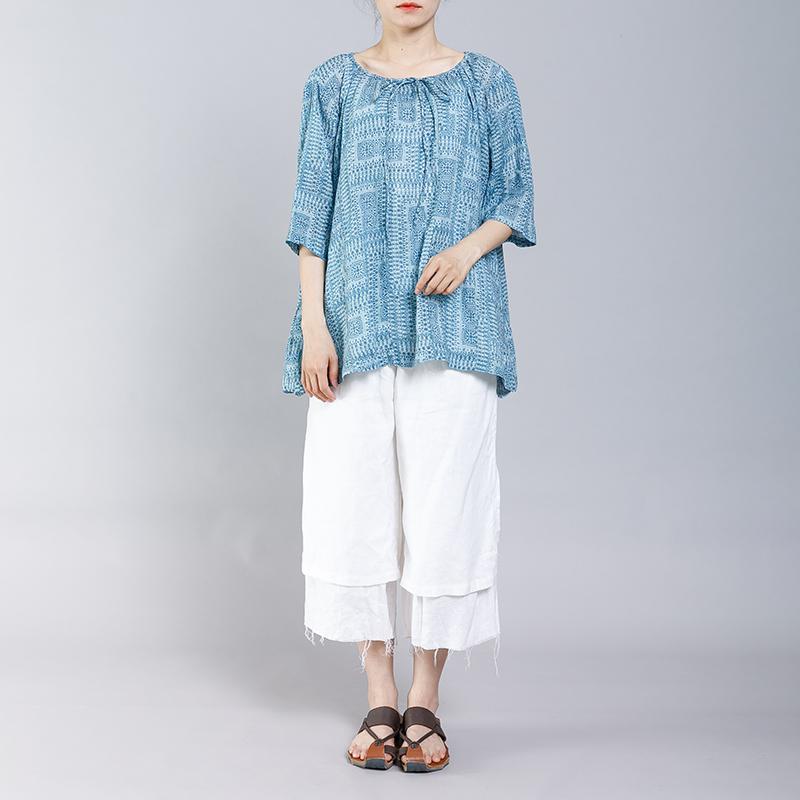 Pattern Printed Drawstring Soft Comfortable T-Shirt