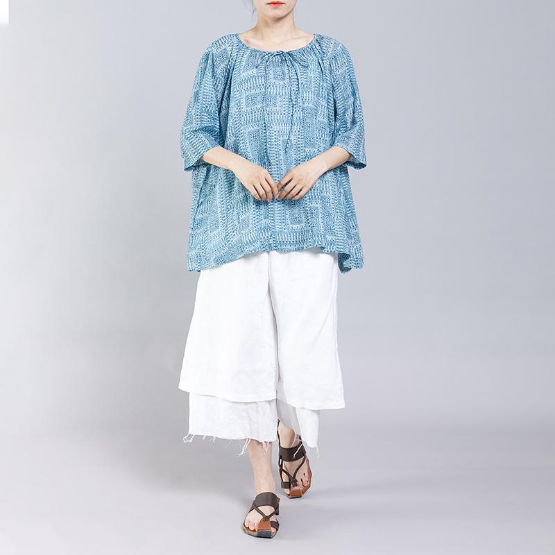 Pattern Printed Drawstring Soft Comfortable T-Shirt