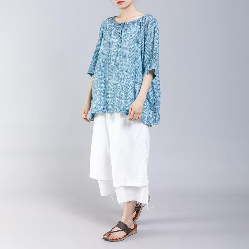 Pattern Printed Drawstring Soft Comfortable T-Shirt