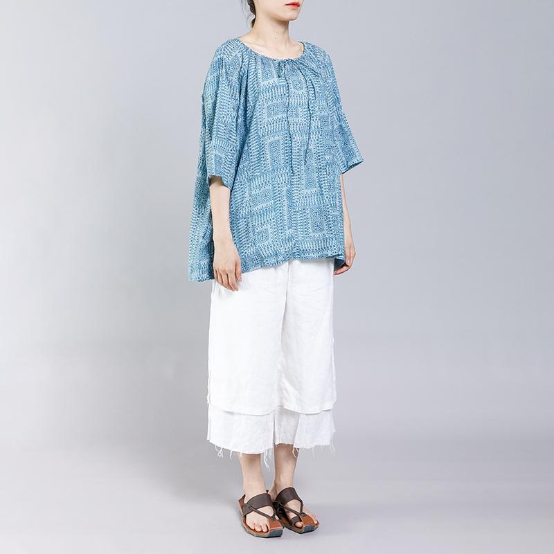 Pattern Printed Drawstring Soft Comfortable T-Shirt