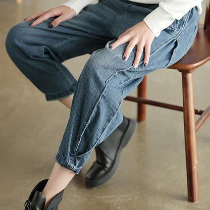 Personality Side Line Frayed Casual Jeans