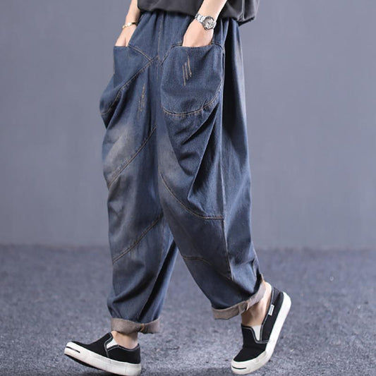 Personalized Big Pocket Loose Harem Jeans