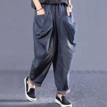 Personalized Big Pocket Loose Harem Jeans