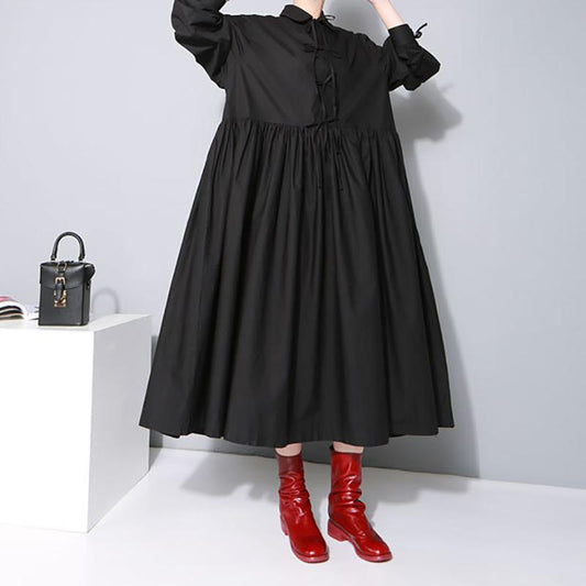 Peter Pan Collar Solid Color Loose Dress
