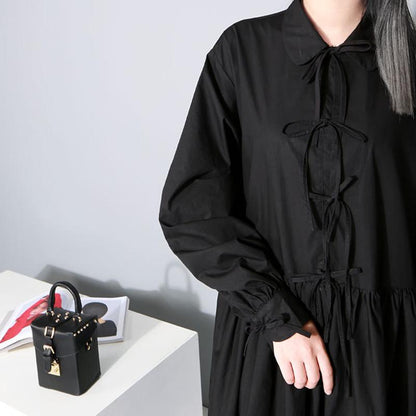 Peter Pan Collar Solid Color Loose Dress