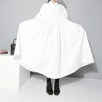 Peter Pan Collar Solid Color Loose Dress