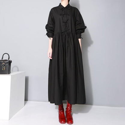 Peter Pan Collar Solid Color Loose Dress