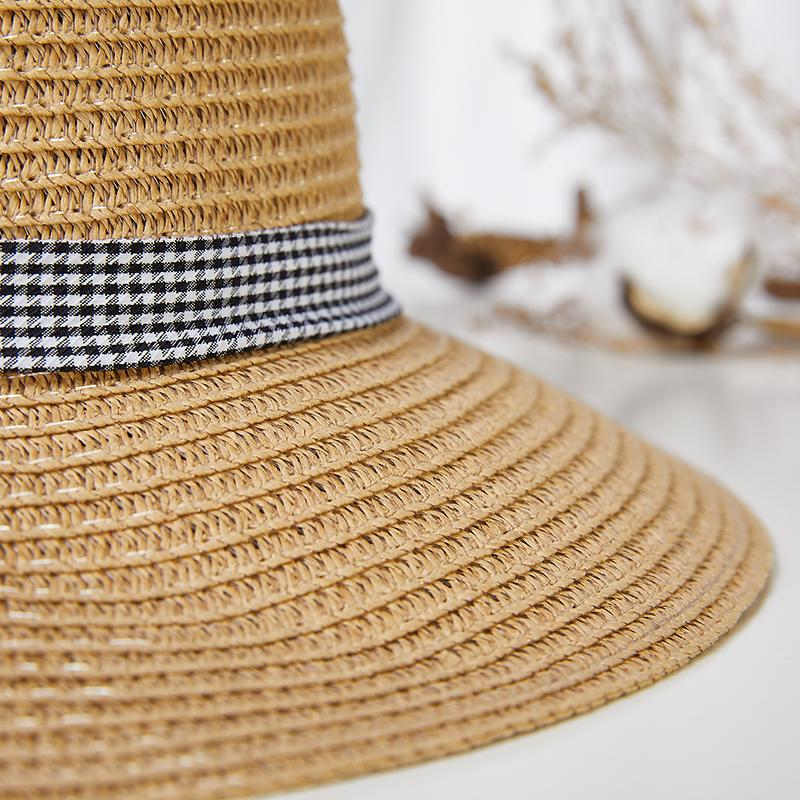 Plaid Bowknot Casual Vacation Beach Hat