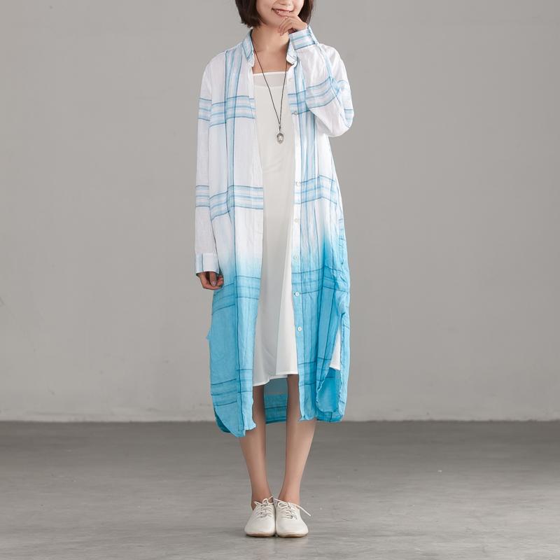 Plaid Casual Single Breasted Loose Shirt Dress