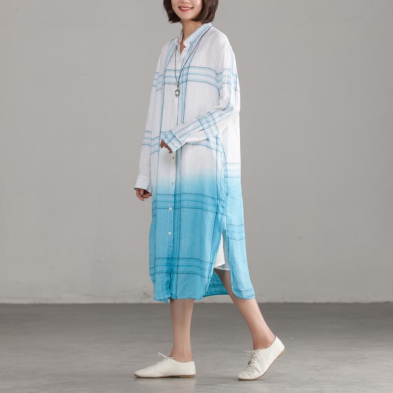 Plaid Casual Single Breasted Loose Shirt Dress