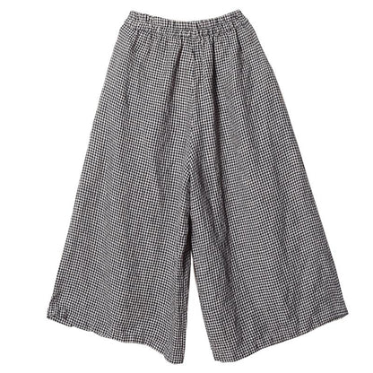 Plaid Casual Women Linen Summer Pants